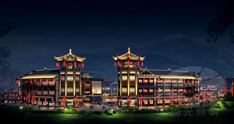 古建築景觀照明效果圖