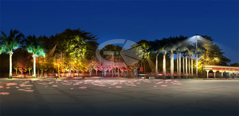 广场夜景灯光效果图
