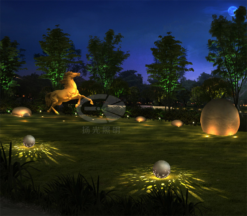 公园夜景灯光设计效果图