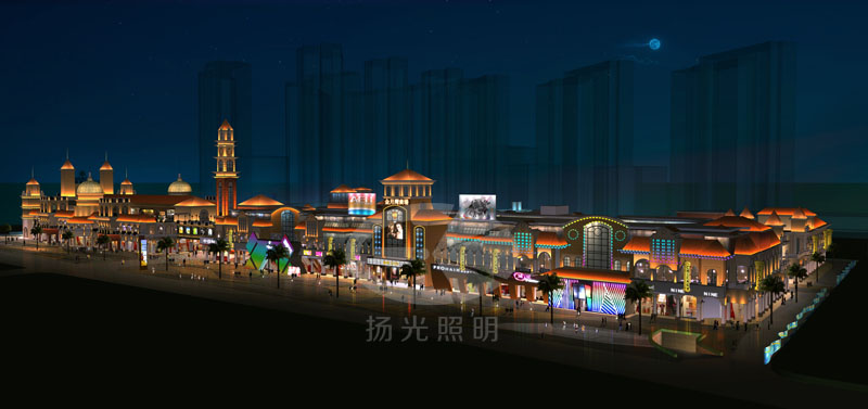 商業街景觀（guān）亮化設計鳥瞰圖