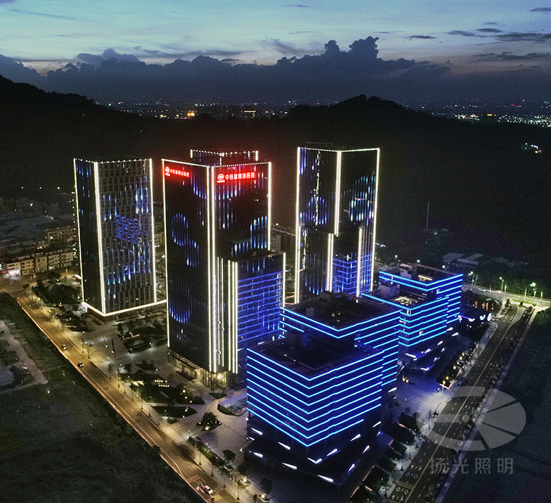 中国铁建南（nán）方总部商业综合体灯光（guāng）工程实景图