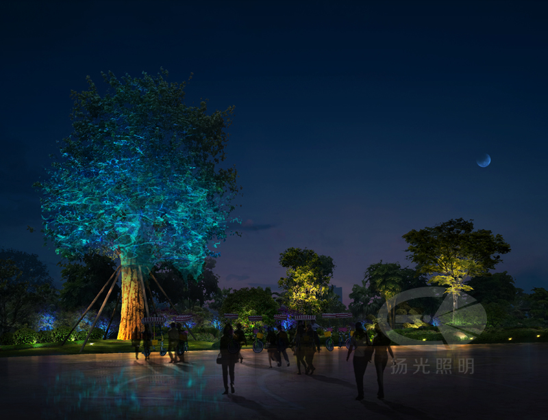 公園夜（yè）景燈光（guāng）設計效果圖