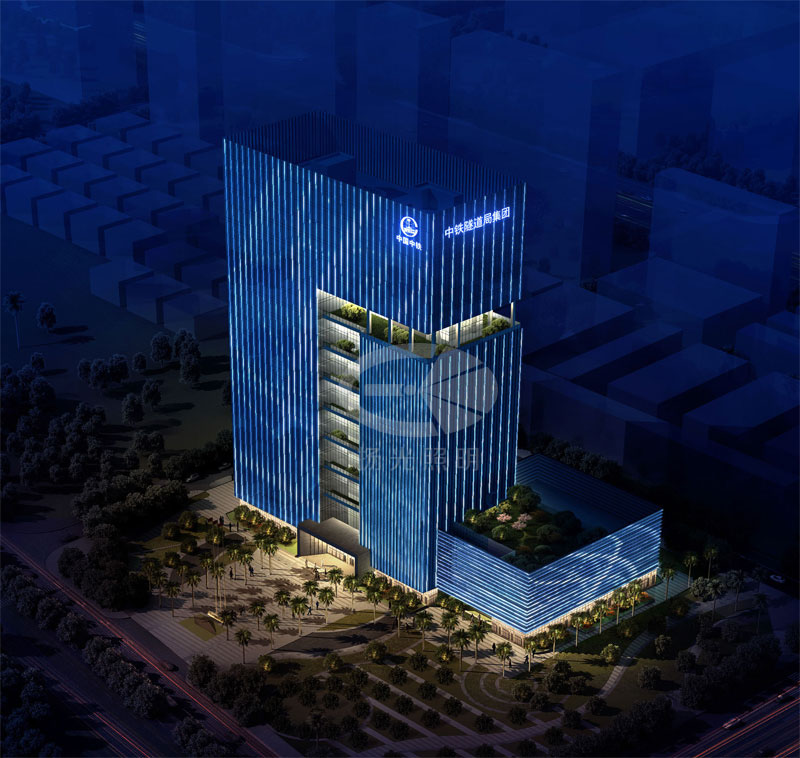 建筑景观照明设计鸟瞰图