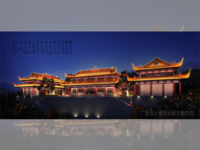 东莞大岭山观（guān）音寺古建筑夜景照明设（shè）计