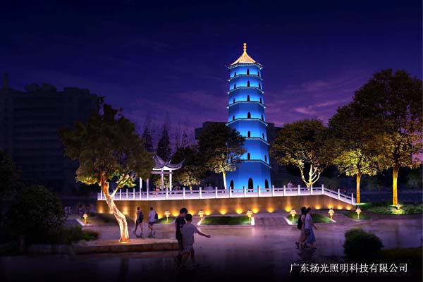 揚州文昌閣古建築照明