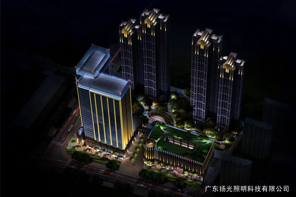 武漢後襄河大廈夜景燈光