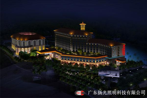 惠州大亚湾华（huá）美达酒店（diàn）夜景照（zhào）明（míng）