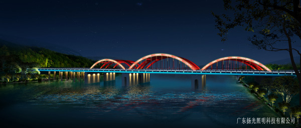 贵州黄弓大桥（qiáo）夜景照（zhào）明（míng）